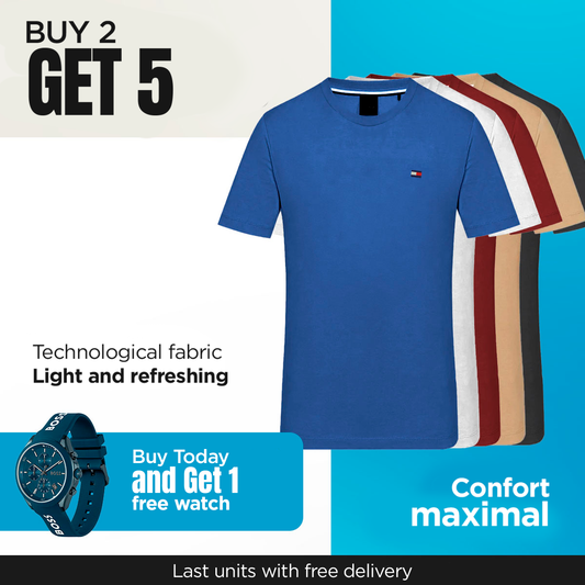 KIT TOMMY SHIRTS [PAY 2 GET 5] + WATCH